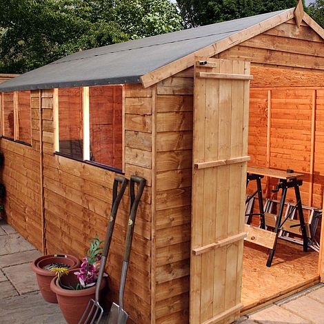 12 x 8 Waltons Overlap Apex Wooden Shed Thompson &amp; Morgan