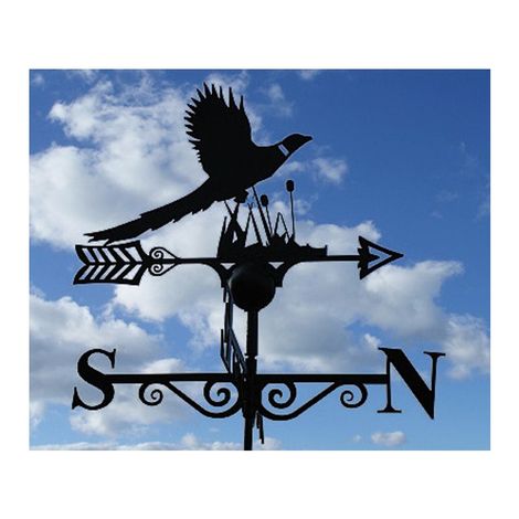Pheasant Weathervane - Solid Steel - W61 x H88 cm - Black