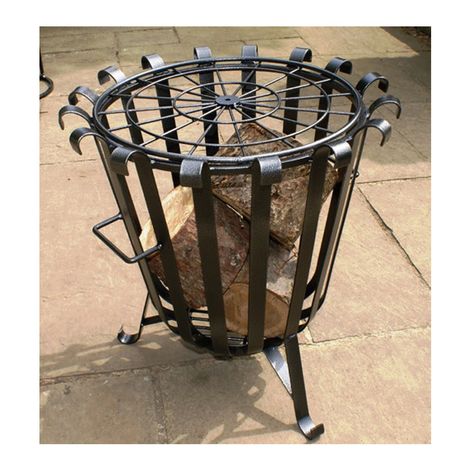 Garden Brazier, Fire Basket - Solid Steel - L50.8 x W50.8 x H53.3 cm - Black