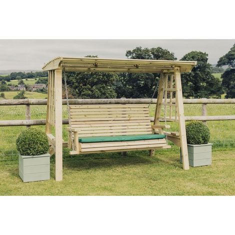Antoinette Swing - Sits 3 - L125 x W230 x H185 cm - Minimal Assembly Required - Set of Waterproof Cushions Included