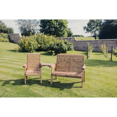 Valley Trio Set - Timber - L100 x W170 x H95 cm - Garden Furniture - Fully Assembled