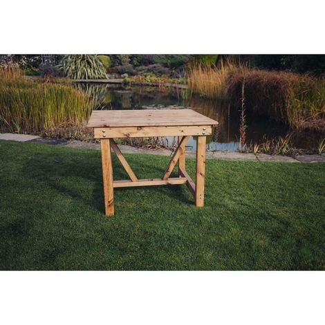 Valley Table - Timber - L86 x W99 x H75 cm - Garden Furniture - Flat Pack - Minimal Assembly Required