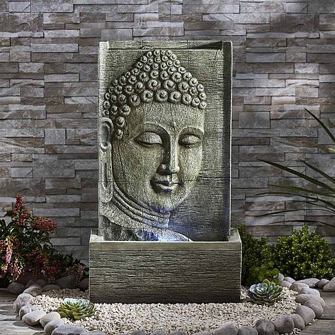 Serenity Buddha Water Wall Feature, Stone Garden Buddha Ukraine