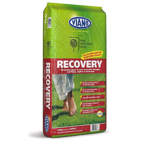 Viano Recovery Organic Lawn Fertiliser | Covers up to 400 sq.m | Lawn Feed, Weed and Moss Control | 20kg