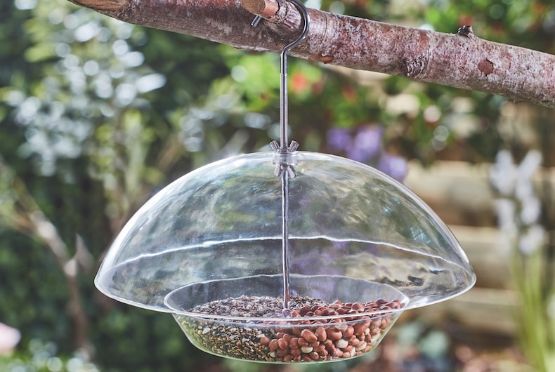 Domed squirrel-proof bird feeder